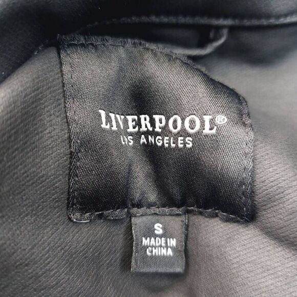 Liverpool Jean Company Black Denim Moto Jacket size Small NWOT - Picture 8 of 9